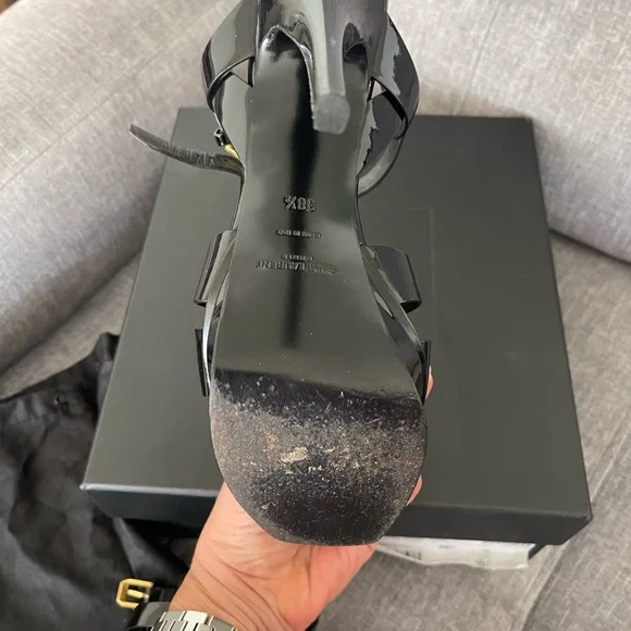 Saint Laurent
Tribute Patent Platform Sandals YSL Heels leather size 8 ysl shoes - Picture 12 of 15
